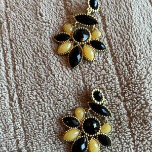 Black/Gold Pierced Earrings